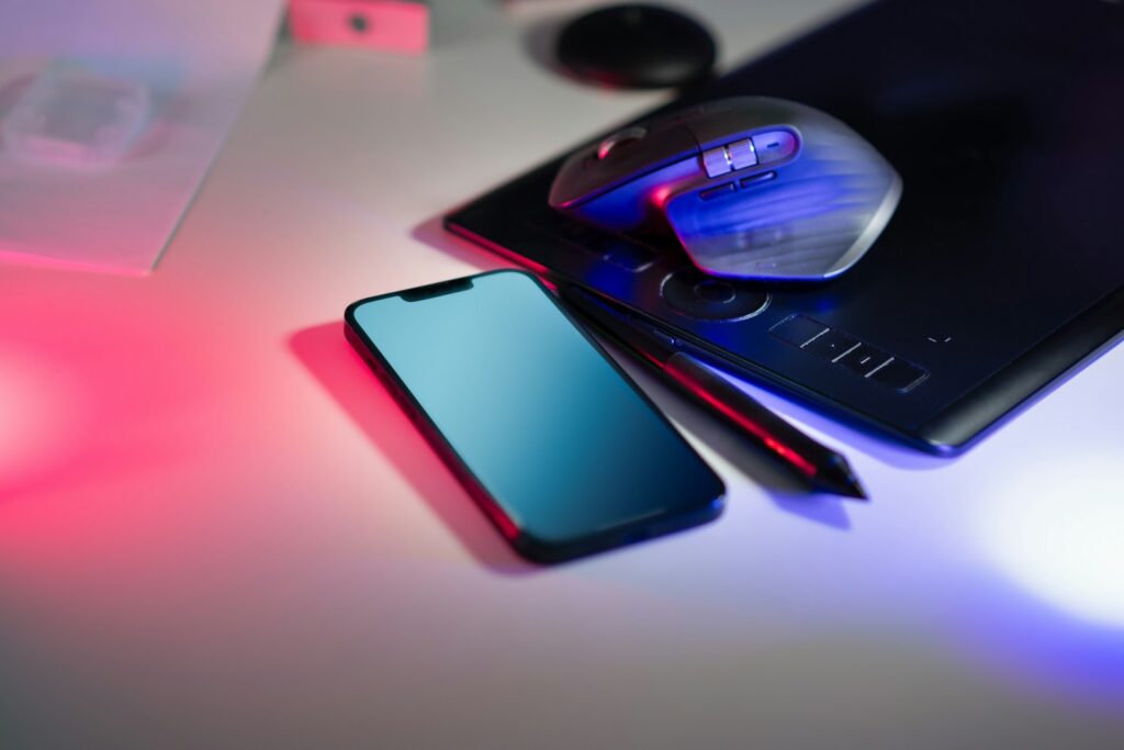 A close up of a cell phone on a table